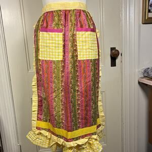 Vintage Hostess Apron Susan Bee Midi Length Unused Rare Retro Ruffle Pockets